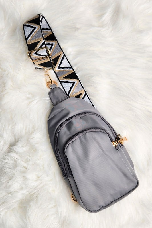 Crisala Sling Nylon Crossbody Bag With Strap | Modern Boutique Fashion