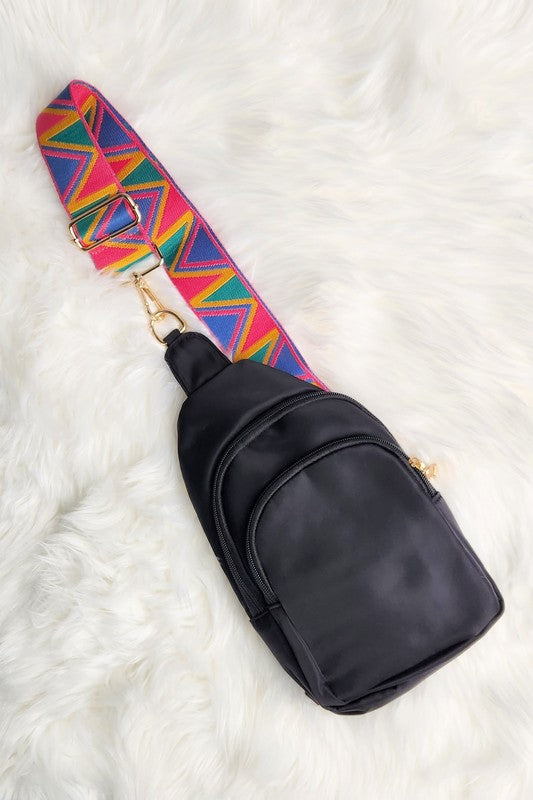 Crisala Sling Nylon Crossbody Bag With Strap | Modern Boutique Fashion
