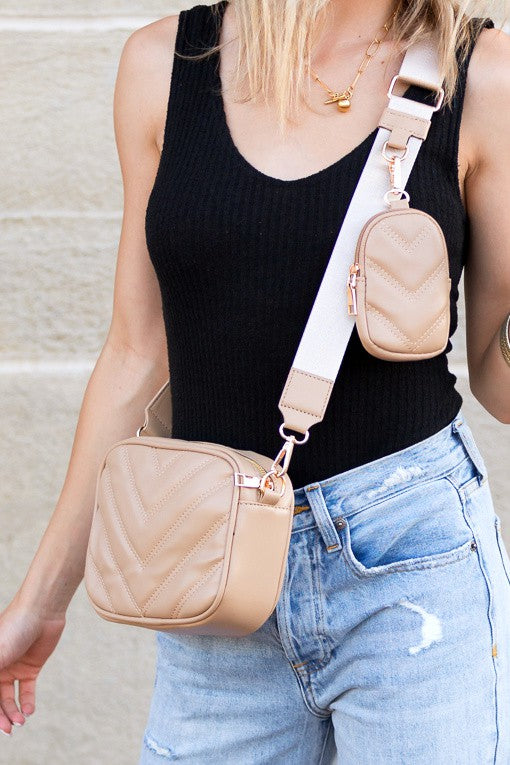 Elsie Quilted Crossbody Plus Mini Case Coin Purse | Modern Boutique Fashion