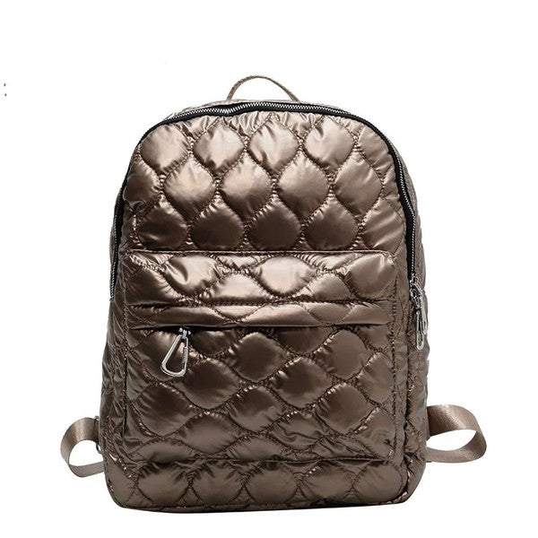 Jade Metallic Puffer Backpack | Modern Boutique Fashion