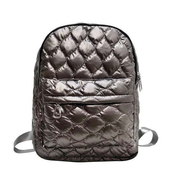 Jade Metallic Puffer Backpack | Modern Boutique Fashion