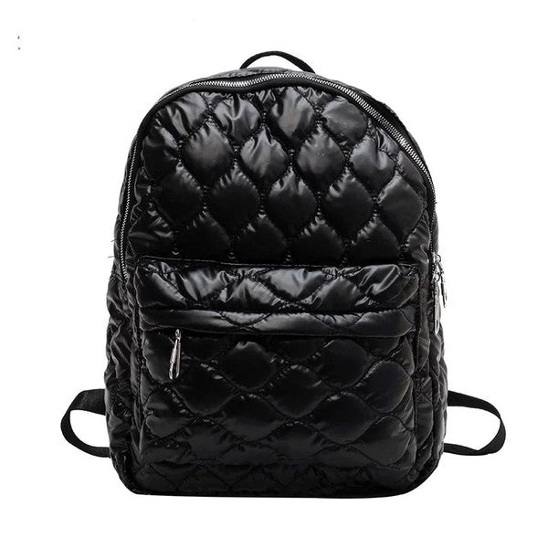 Jade Metallic Puffer Backpack | Modern Boutique Fashion
