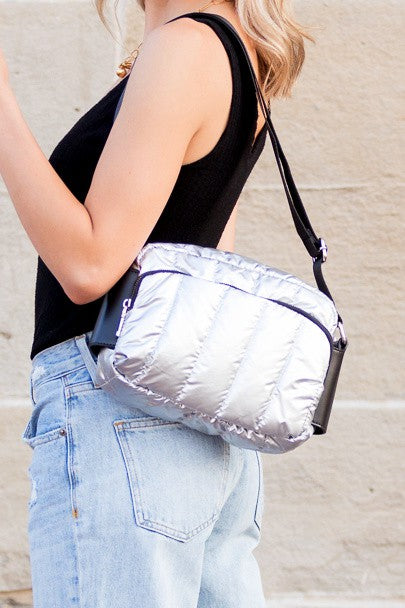 River Metallic Puffer Crossbody | Modern Boutique Fashion