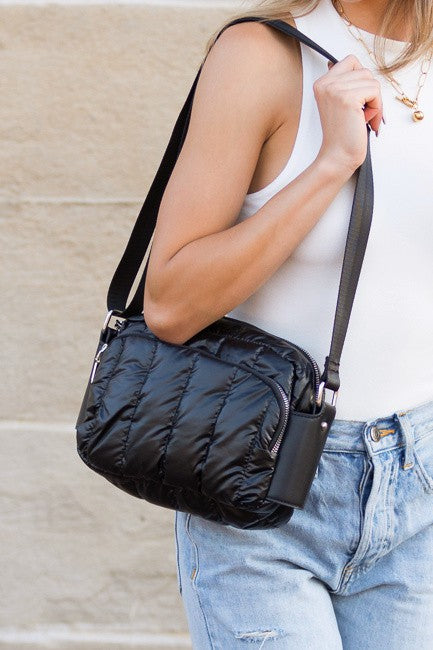 River Metallic Puffer Crossbody | Modern Boutique Fashion