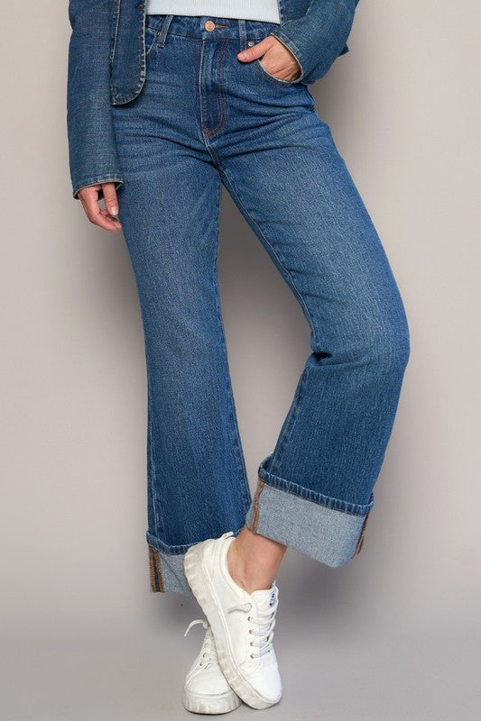 High-Rise Cuffed Crop Boot Jeans | Modern Boutique Fashion