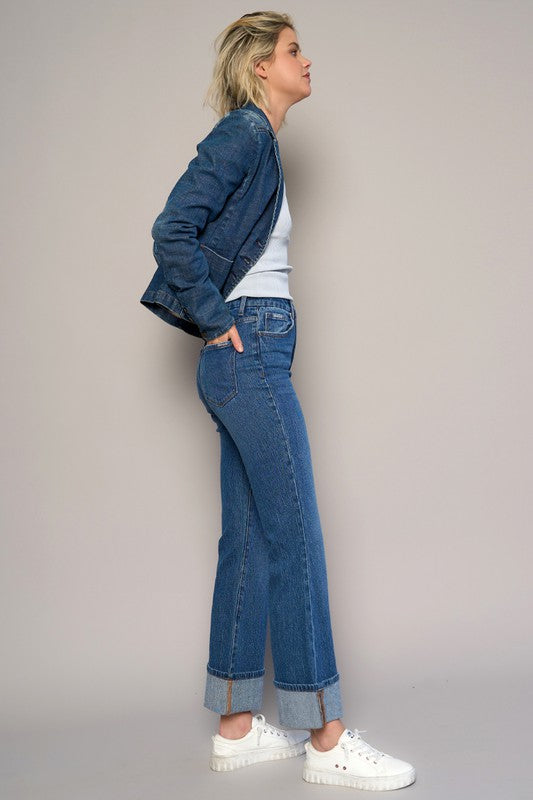 High-Rise Cuffed Crop Boot Jeans | Modern Boutique Fashion