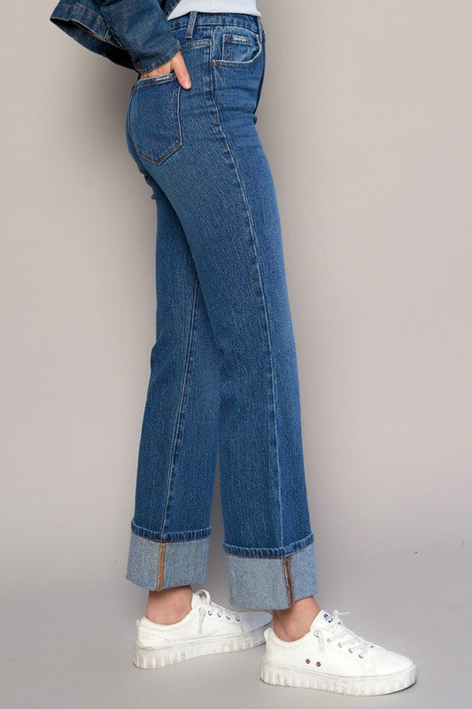 High-Rise Cuffed Crop Boot Jeans | Modern Boutique Fashion