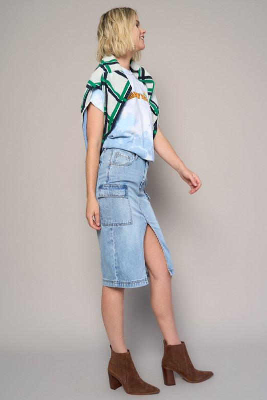 High Rise Front Slit Cargo Skirt | Modern Boutique Fashion