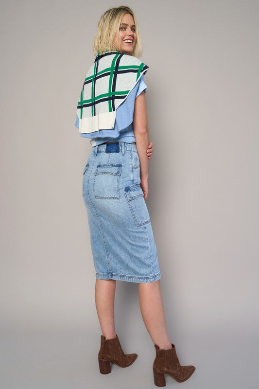 High Rise Front Slit Cargo Skirt | Modern Boutique Fashion