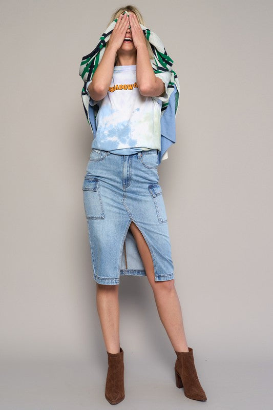 High Rise Front Slit Cargo Skirt | Modern Boutique Fashion