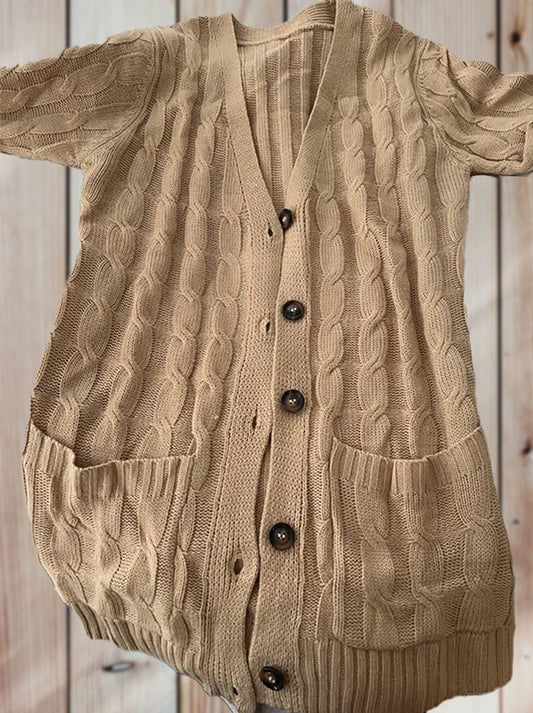 Cable Knit Button Cardigan With Pocket | Modern Boutique Fashion