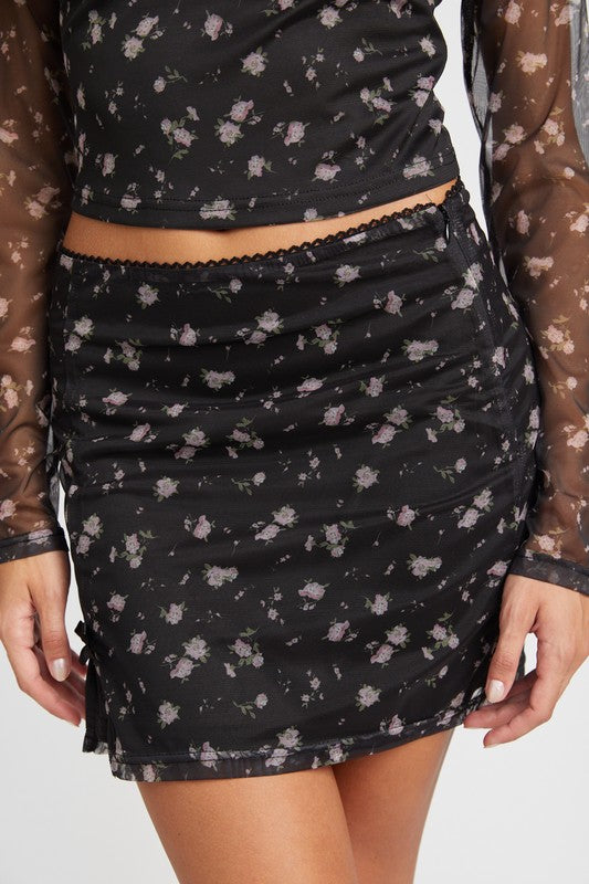 Mesh Mini Skirt With Satin Bow Detail | Modern Boutique Fashion