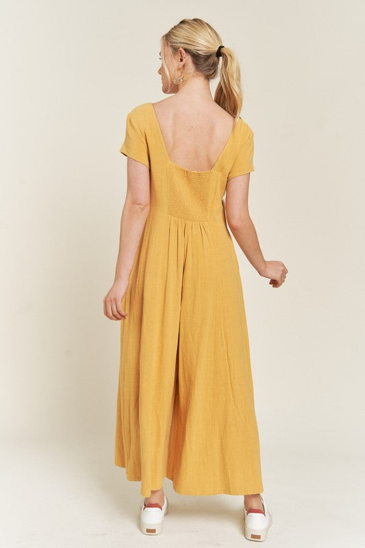 Linen Button Down Jumpsuit | Modern Boutique Fashion