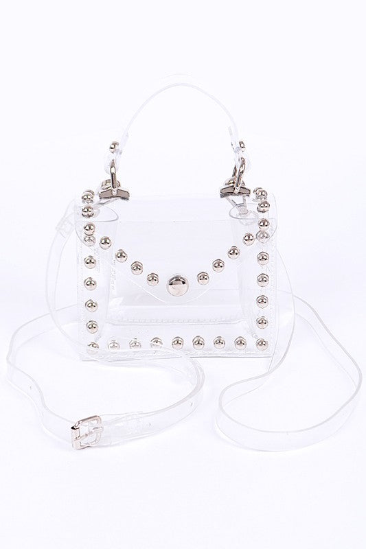 Studded Mini Cleared Stadium Swing Bag Dress