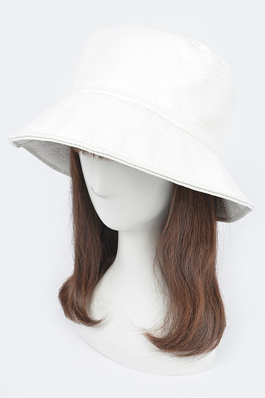 Embossed Pattern Faux Leather Bucket Hat | Modern Boutique Fashion