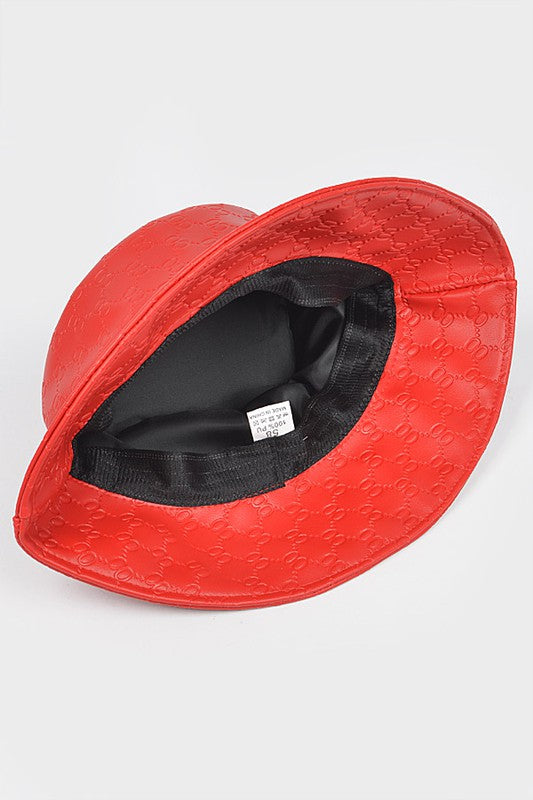 Embossed Pattern Faux Leather Bucket Hat | Modern Boutique Fashion