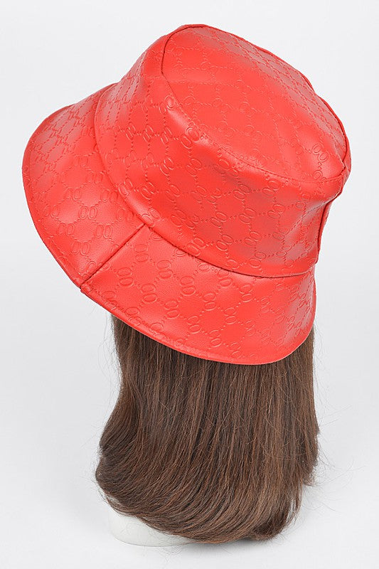 Embossed Pattern Faux Leather Bucket Hat | Modern Boutique Fashion