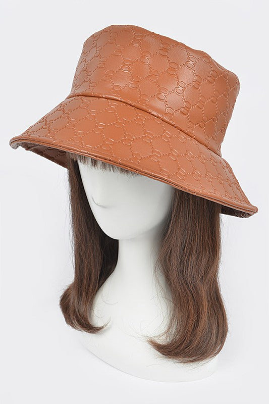 Embossed Pattern Faux Leather Bucket Hat | Modern Boutique Fashion
