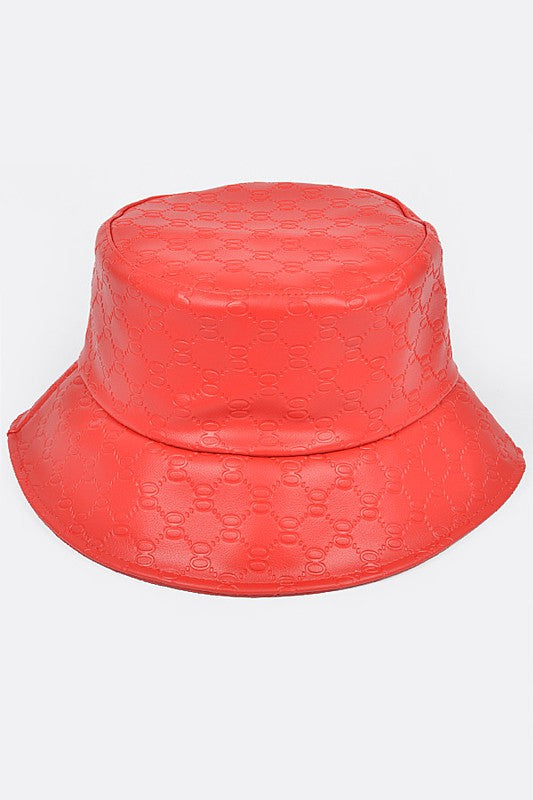 Embossed Pattern Faux Leather Bucket Hat | Modern Boutique Fashion