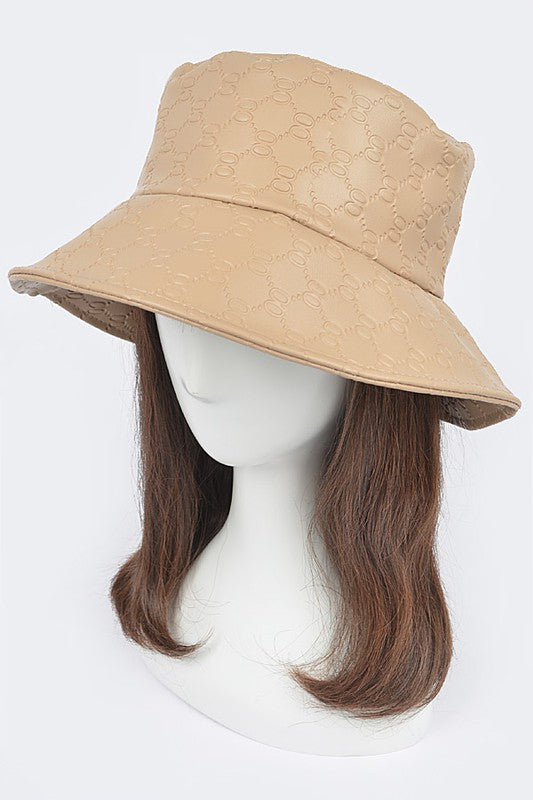 Embossed Pattern Faux Leather Bucket Hat | Modern Boutique Fashion