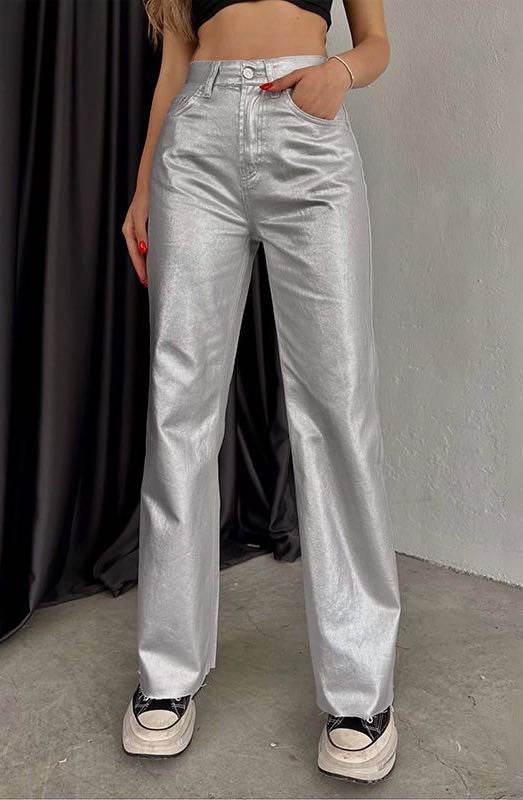 Metallic Flare Leg Pants | Modern Boutique Fashion