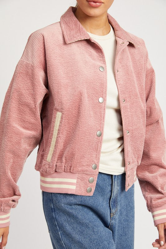 Bomber Jacket With Collar | Modern Boutique Fashion