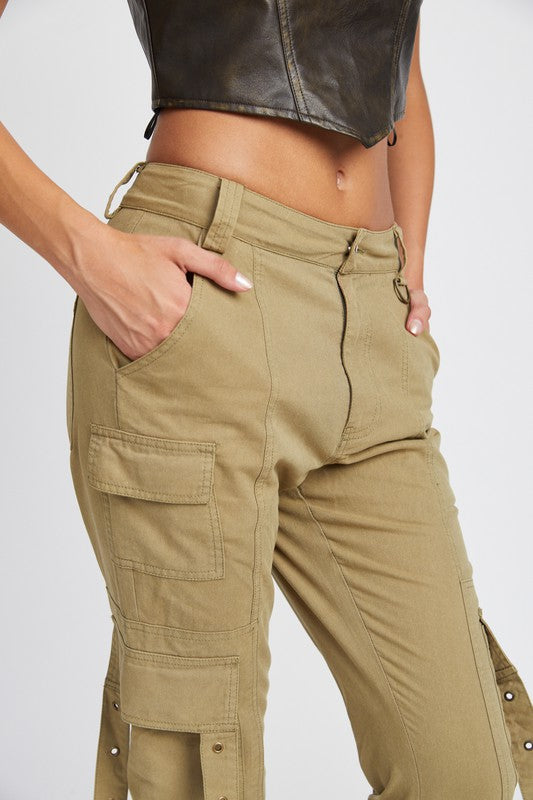 Low Waist Cargo Flared Pants | Modern Boutique Fashion