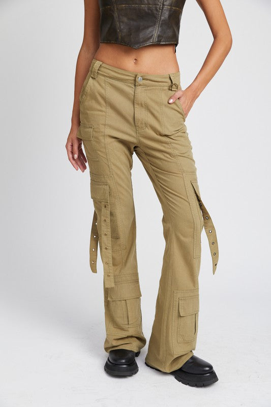 Low Waist Cargo Flared Pants | Modern Boutique Fashion