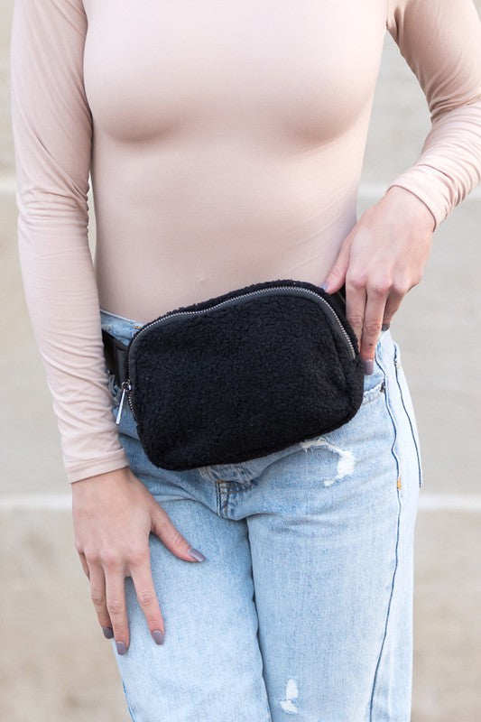 Lola Boucle Sherpa Sling/Belt Bag | Modern Boutique Fashion