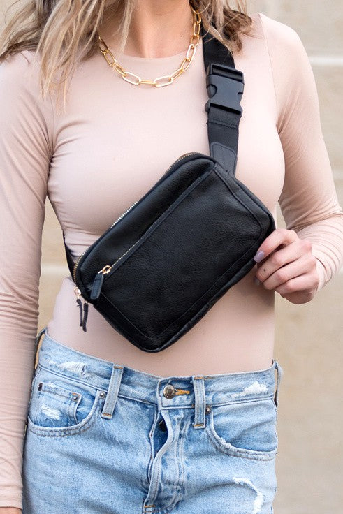 Presly Vegan Leather Everywhere Sling Belt Bag | Modern Boutique Fashion