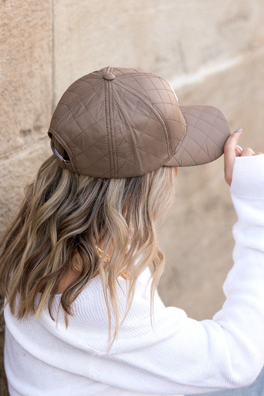Quilted Puffer Ball Cap | Modern Boutique Fashion
