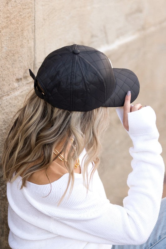 Quilted Puffer Ball Cap | Modern Boutique Fashion