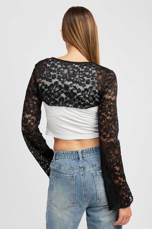 Long Sleeve Lace Bolero | Modern Boutique Fashion