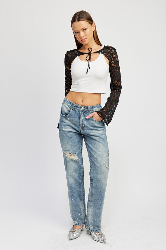 Long Sleeve Lace Bolero | Modern Boutique Fashion
