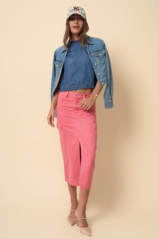 Color Cargo Midi Skirt | Modern Boutique Fashion