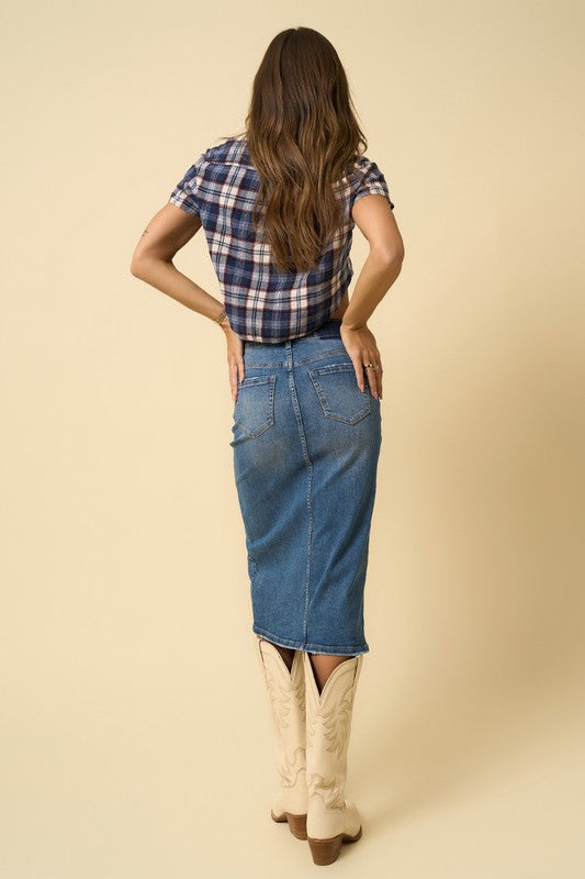 Front Slit Midi Skirt | Modern Boutique Fashion