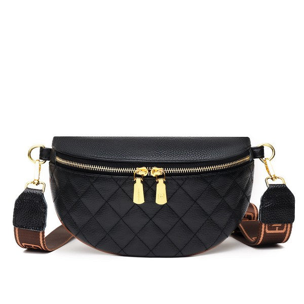 Myra Quilted Leather Crescent Sling Bag | Modern Boutique Fashion