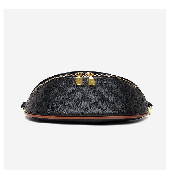 Myra Quilted Leather Crescent Sling Bag | Modern Boutique Fashion