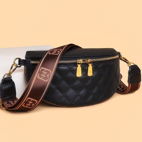 Myra Quilted Leather Crescent Sling Bag | Modern Boutique Fashion