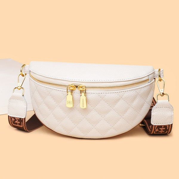 Myra Quilted Leather Crescent Sling Bag | Modern Boutique Fashion