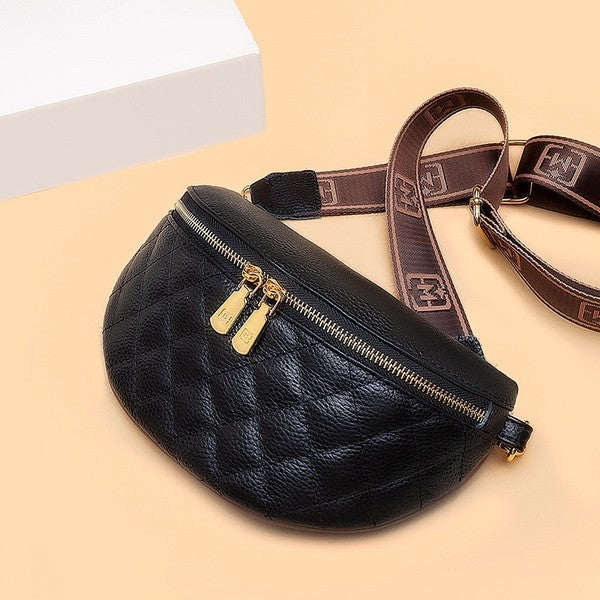 Myra Quilted Leather Crescent Sling Bag | Modern Boutique Fashion