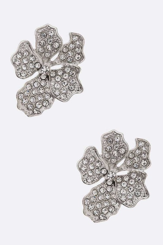 Crystal Flower Fashion Earrings | Modern Boutique Fashion