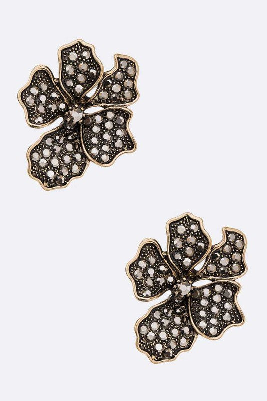 Crystal Flower Fashion Earrings | Modern Boutique Fashion