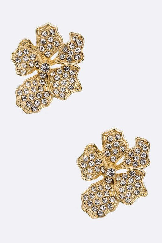 Crystal Flower Fashion Earrings | Modern Boutique Fashion