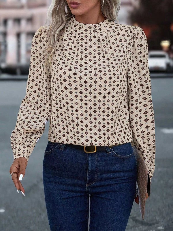 Long Sleeve Mock Neck Blouse | Modern Boutique Fashion