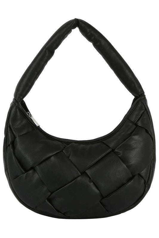 Ecostitch Puffy Woven Hobo Shoulder Bag | Modern Boutique Fashion