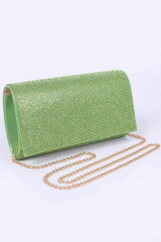 Rhinestone Metallic Evening Clutch Bag | Modern Boutique Fashion