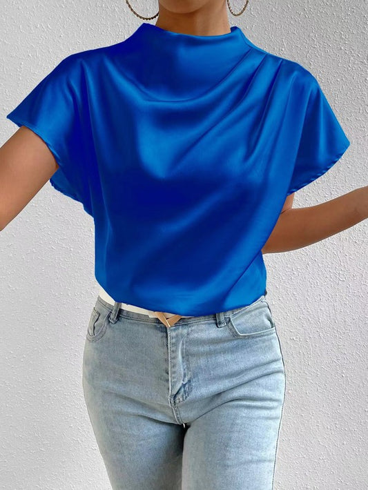 Mock Neck Satin Blouse | Modern Boutique Fashion