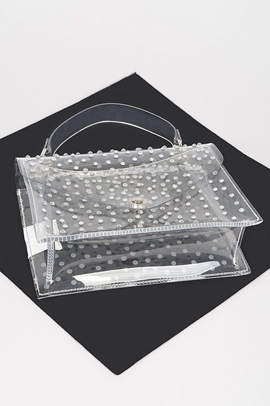 Rhinestone Cleared Crossbody Stadium Bag | Modern Boutique Fashion