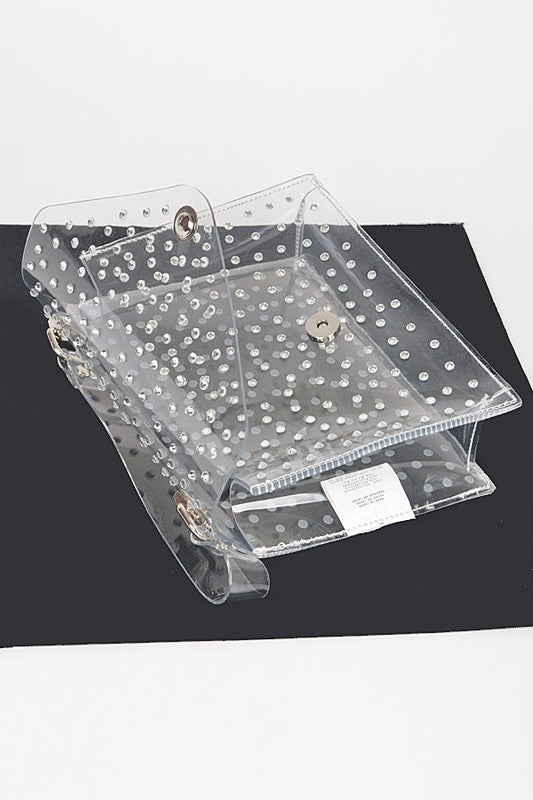 Rhinestone Cleared Crossbody Stadium Bag | Modern Boutique Fashion